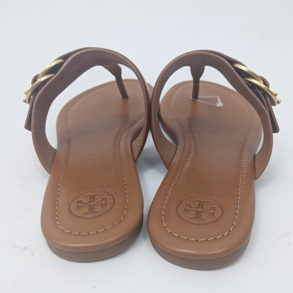 Tory Burch Marsden Leather Logo Thong Sandal Brown - Picture 6 of 9